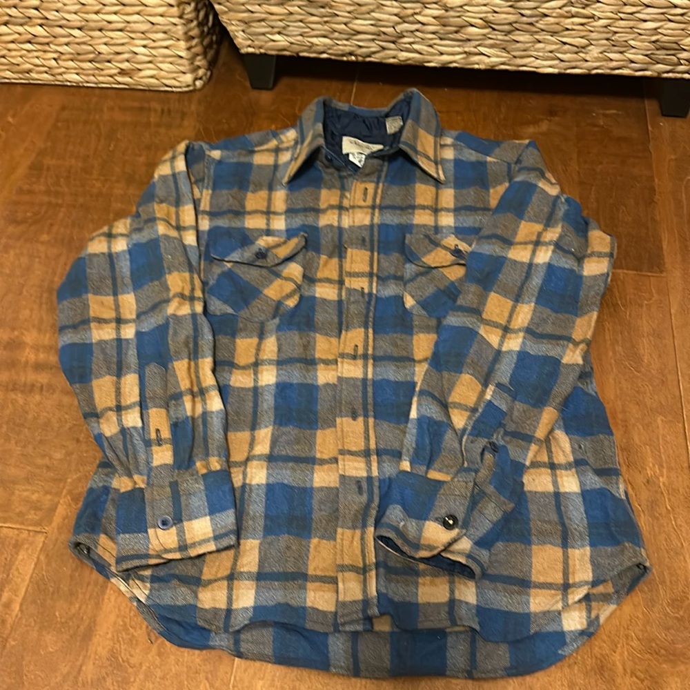 Vintage Arrow Wool Blend Button Down Shirt Sz M